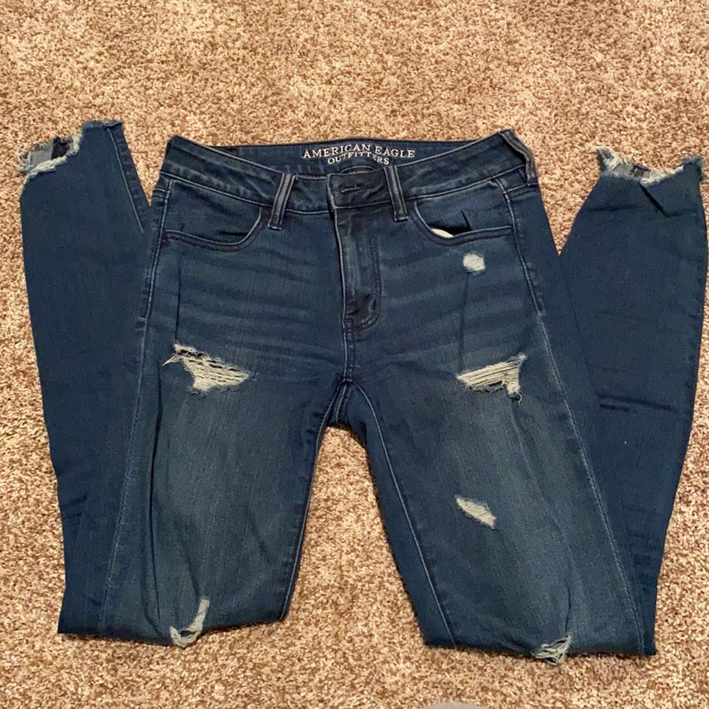 American eagle indigo blue skinny jeans